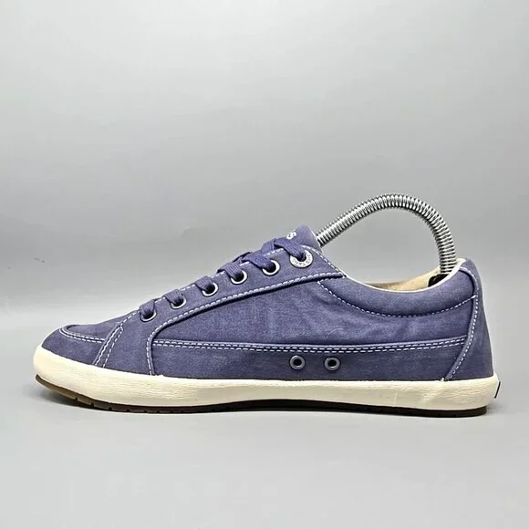 Taos Moc Star 2 Indigo Distressed Canvas Lace Up Shoes Women's Size 8 - Picture 8 of 12